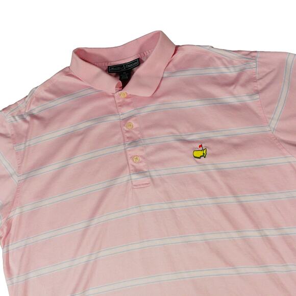 Masters Collection Pima Cotton Pink Striped Golf Polo Shirt XL - Picture 1 of 7
